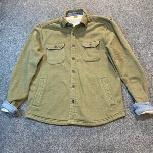 Tailor Vintage Mens Large Olive Green Cool Tek Sherpa Lined Chore Jacket Shacket